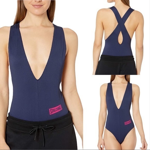 NWT Spalding Seamless‎ Deep V-neck Bodysuit Undershirt - Picture 2 of 13